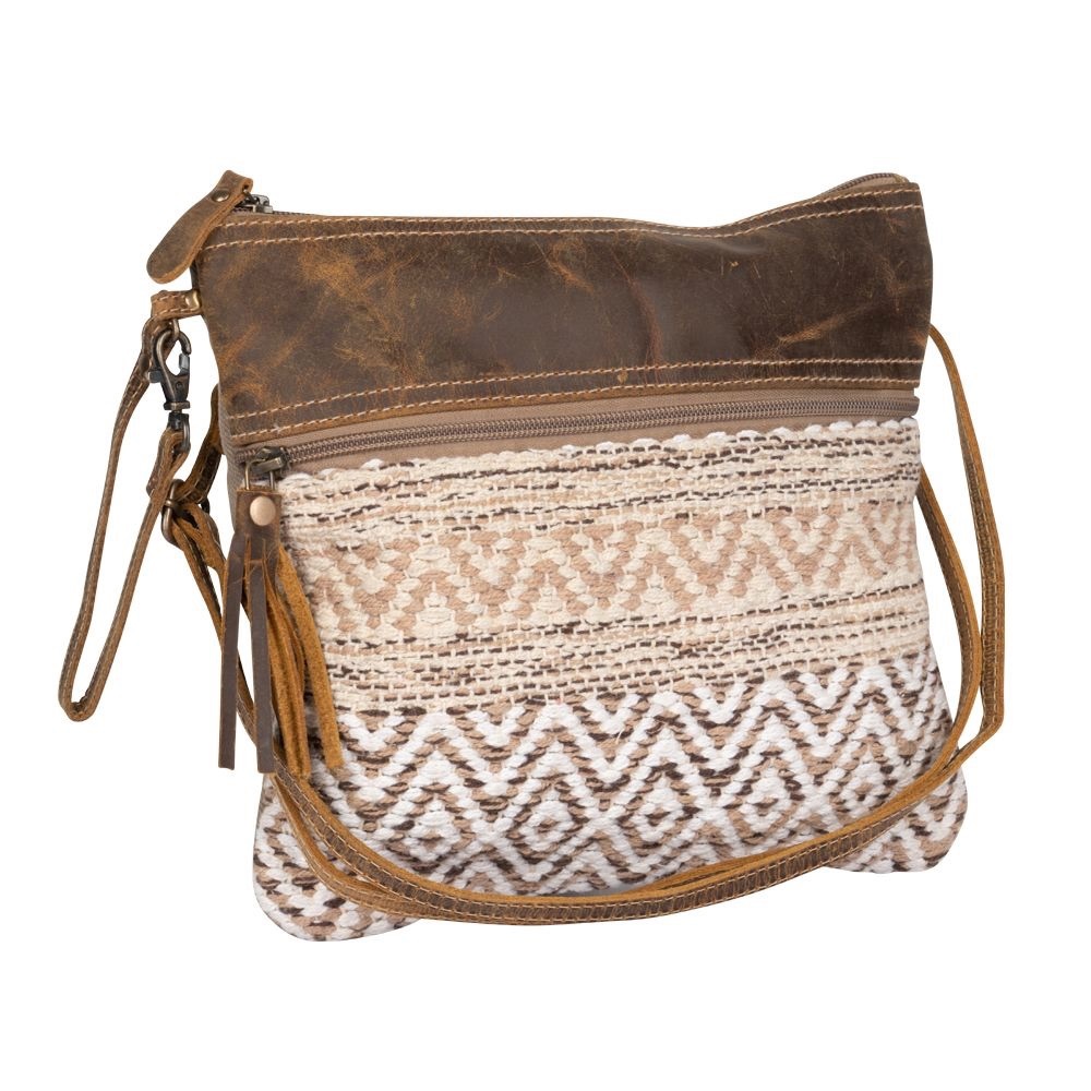 NWT Myra Bag Contentment Crossbody Purse Leather Canvas Adjustable Strap